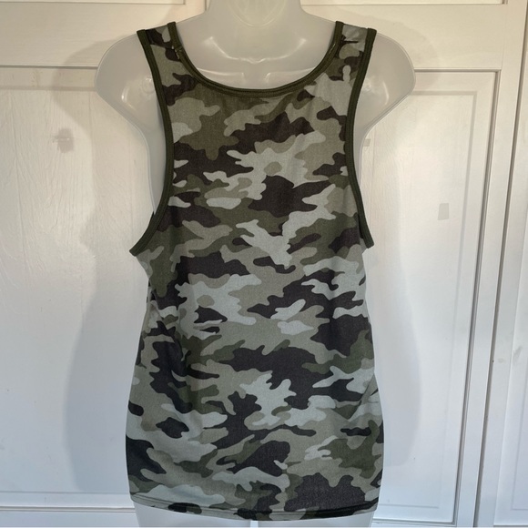 Lucky Brand Green Camo Army PJ Pajama Sets Soft Comfy Pants Tank Tee L - Picture 11 of 15